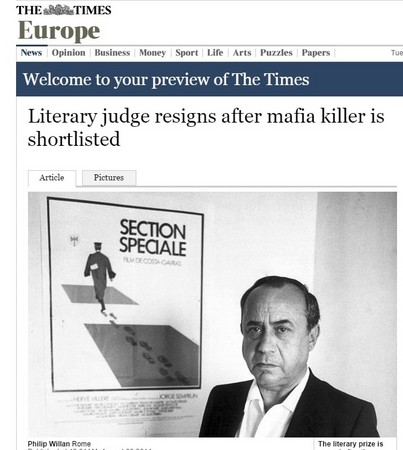 義大利黑手黨殺手入圍文學獎